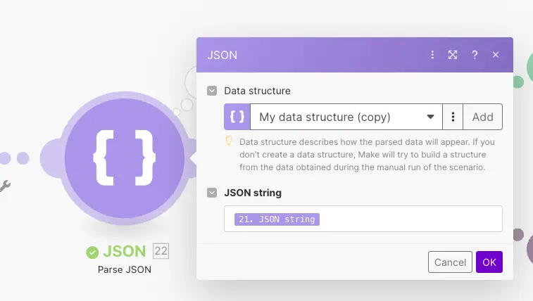 Parse JSON to easy use in next steps